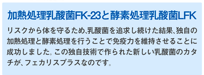 加熱処理乳酸菌FK-23と酵素処理乳酸菌LFK